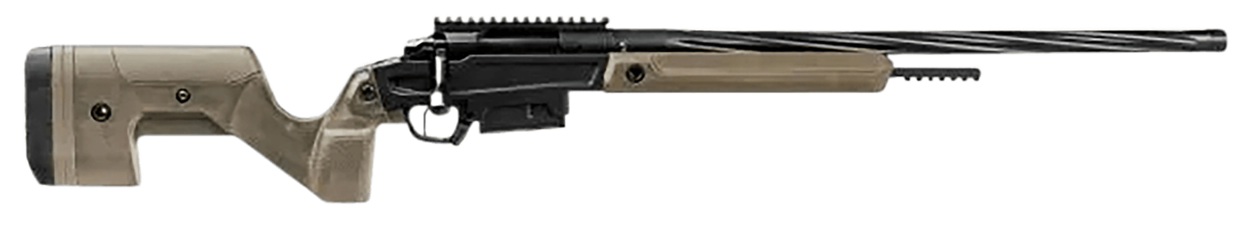 Stag Arms SABR02040001 Pursuit  6.5 PRC 3+1 22" Threaded/Fluted Sporter, Black Barrel/Rec, Tan OEM Hybrid Hunter Stock, TriggerTech Trigger, 20 MOA Scope Mount
