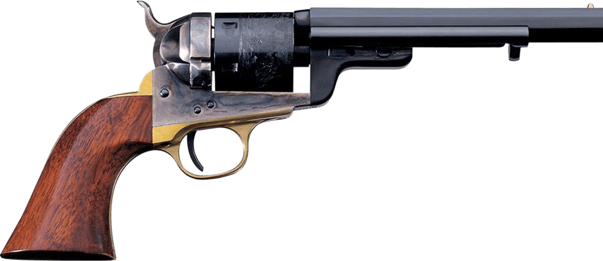 Taylors & Company 550733 1851 C. Mason 38 Special 6rd Shot 5.50" Blued Round Barrel Blued Cylinder Color Case Hardened Color Case Hardened Steel Frame Walnut Grip