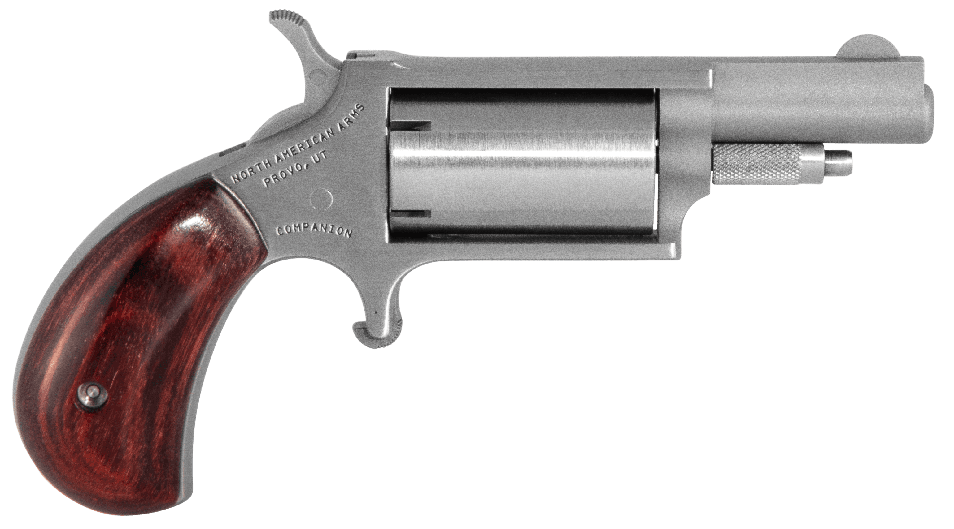 North American Arms 22MCBK Super Companion Cap & Ball Kit Small Frame #11 Percussion 5 Shot, 1.63" Stainless Steel Barrel, Cylinder & Frame, Rosewood Birdshead Grip, Exposed Hammer