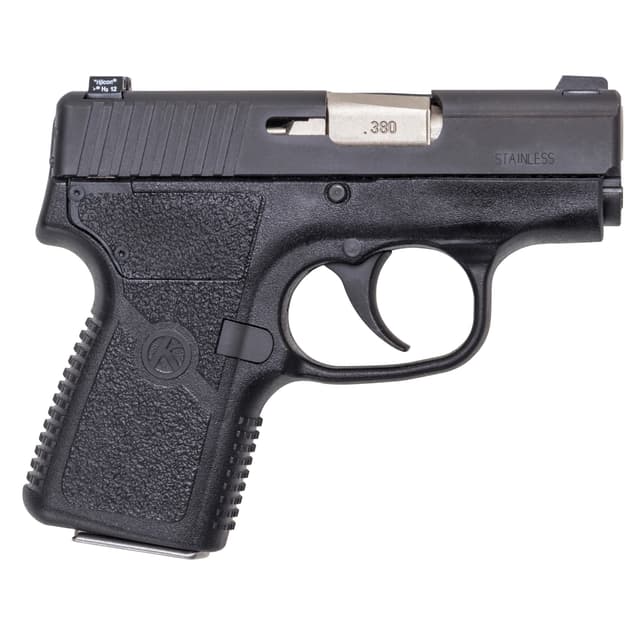 Kahr Arms KP3834N P380  380 ACP 6+1/7+1, 2.53" Stainless Match Grade Barrel, Matte Black Serrated Stainless Steel Slide, Black Polymer Frame, Black Textured Polymer Grip, Night Sights, Right Hand