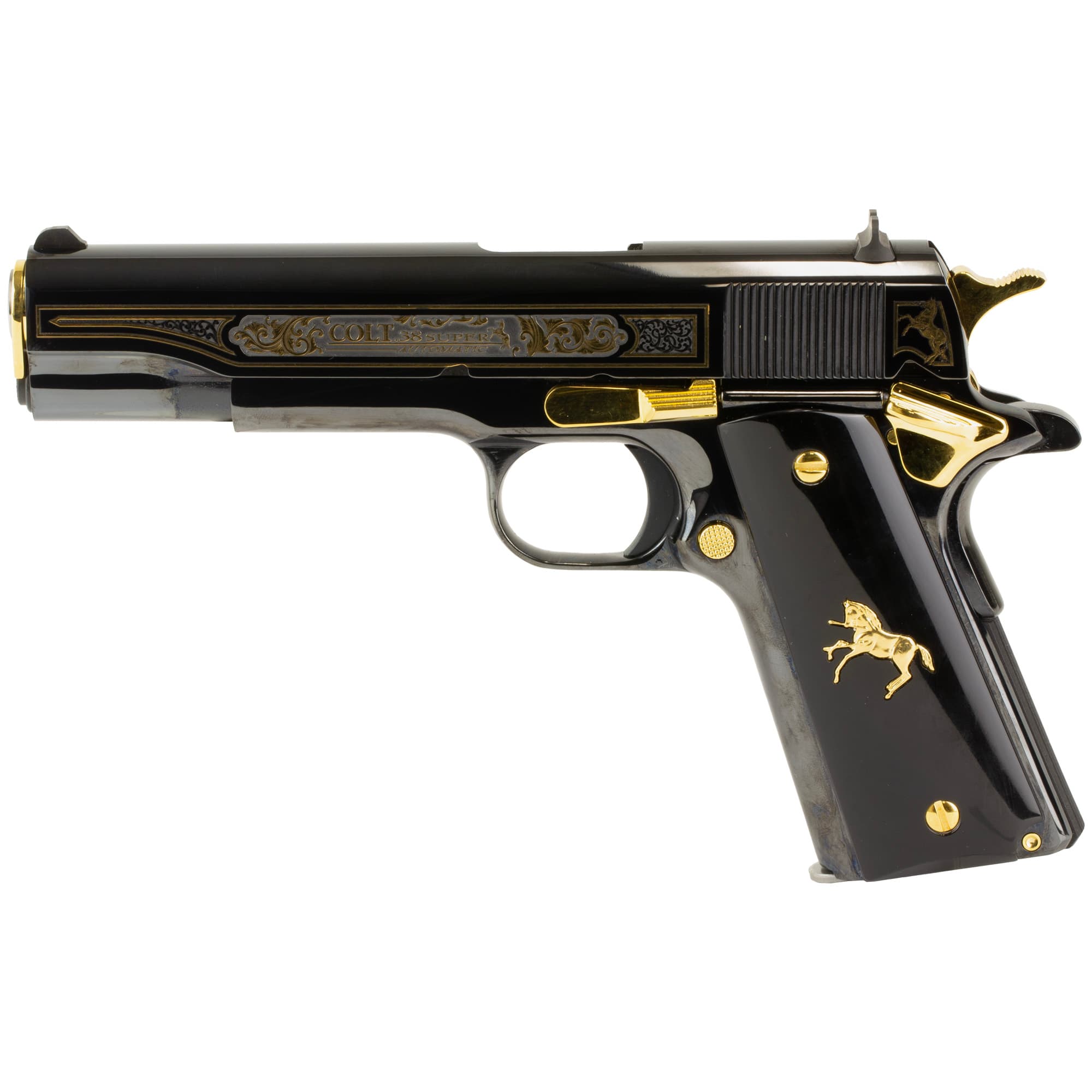 Colt 1911C Government 38 Super 5" 9 Rounds Blued with Gold Inlay TALO
