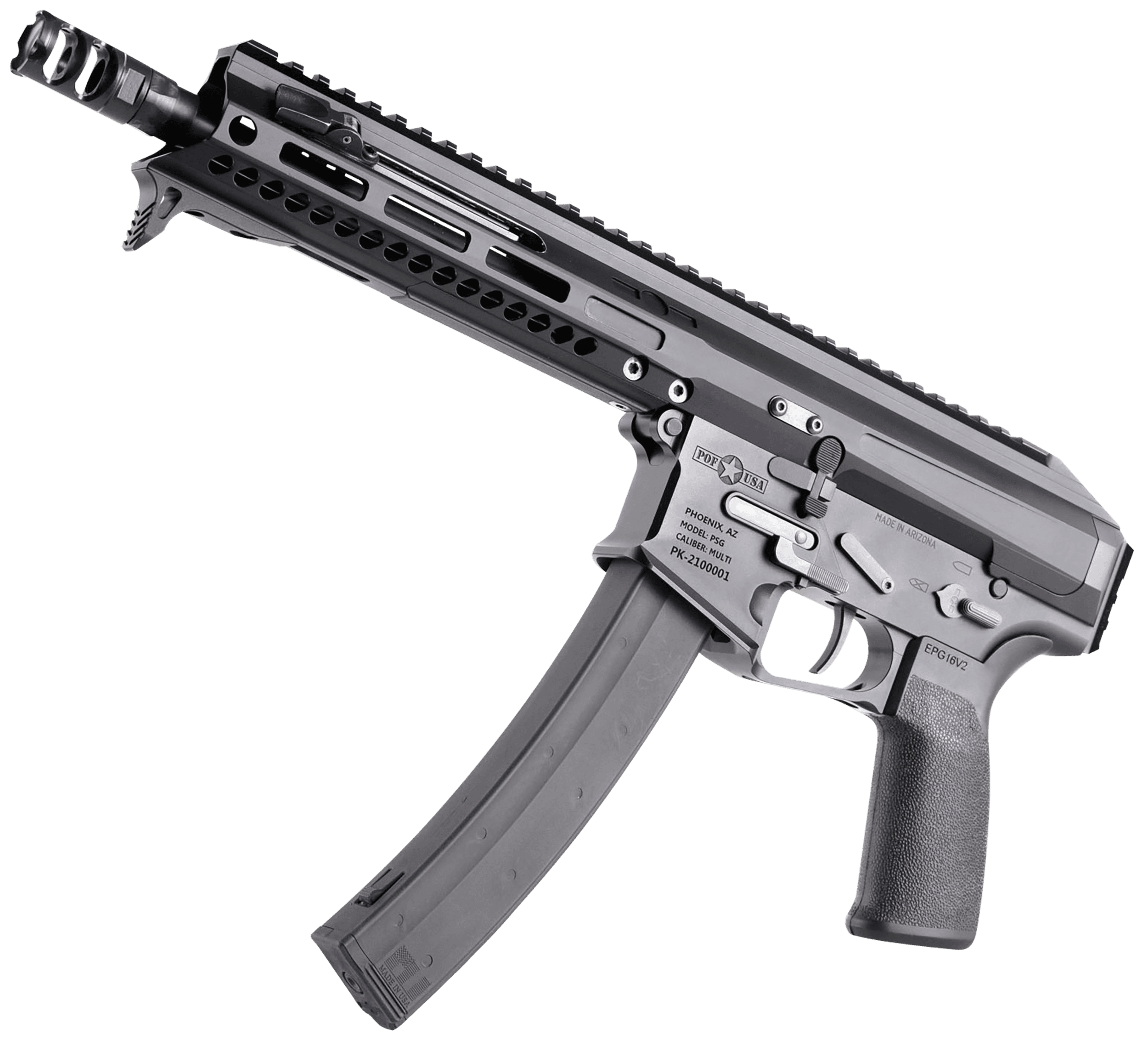Patriot Ordnance Factory Phoenix 9mm Luger 8in Barrel 35rd Capacity Black Anodized