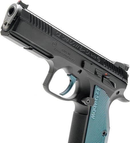 CZ Shadow 2 Custom 9mm Luger 4.9in 17rd Blue Aluminum Grips