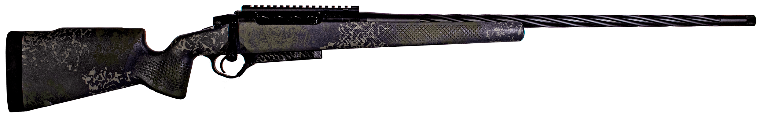 Seekins Precision 0011710119MS Havak PH2 Full Size 6.5 PRC 3+1 24" Charcoal Gray Fluted/Threaded Barrel, Black Picatinny Rail Stainless Steel Receiver, Mountain Shadow Camo Fixed Synthetic Stock