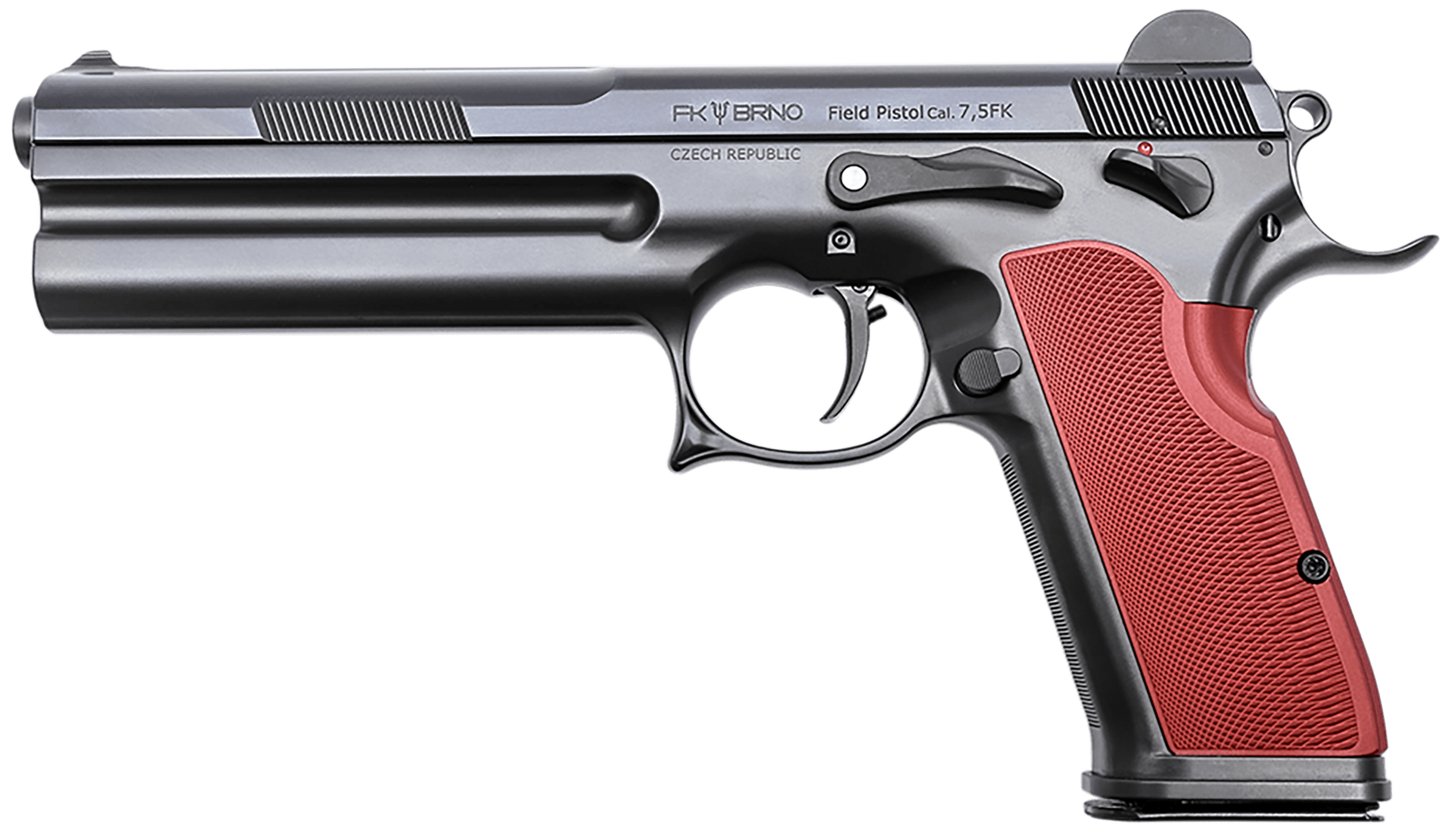 FK Brno US FKFIELD75 Field  7.5 FK 15+1, 6" Black Dark Gray Nitride Optic Cut/Serrated Steel Slide,