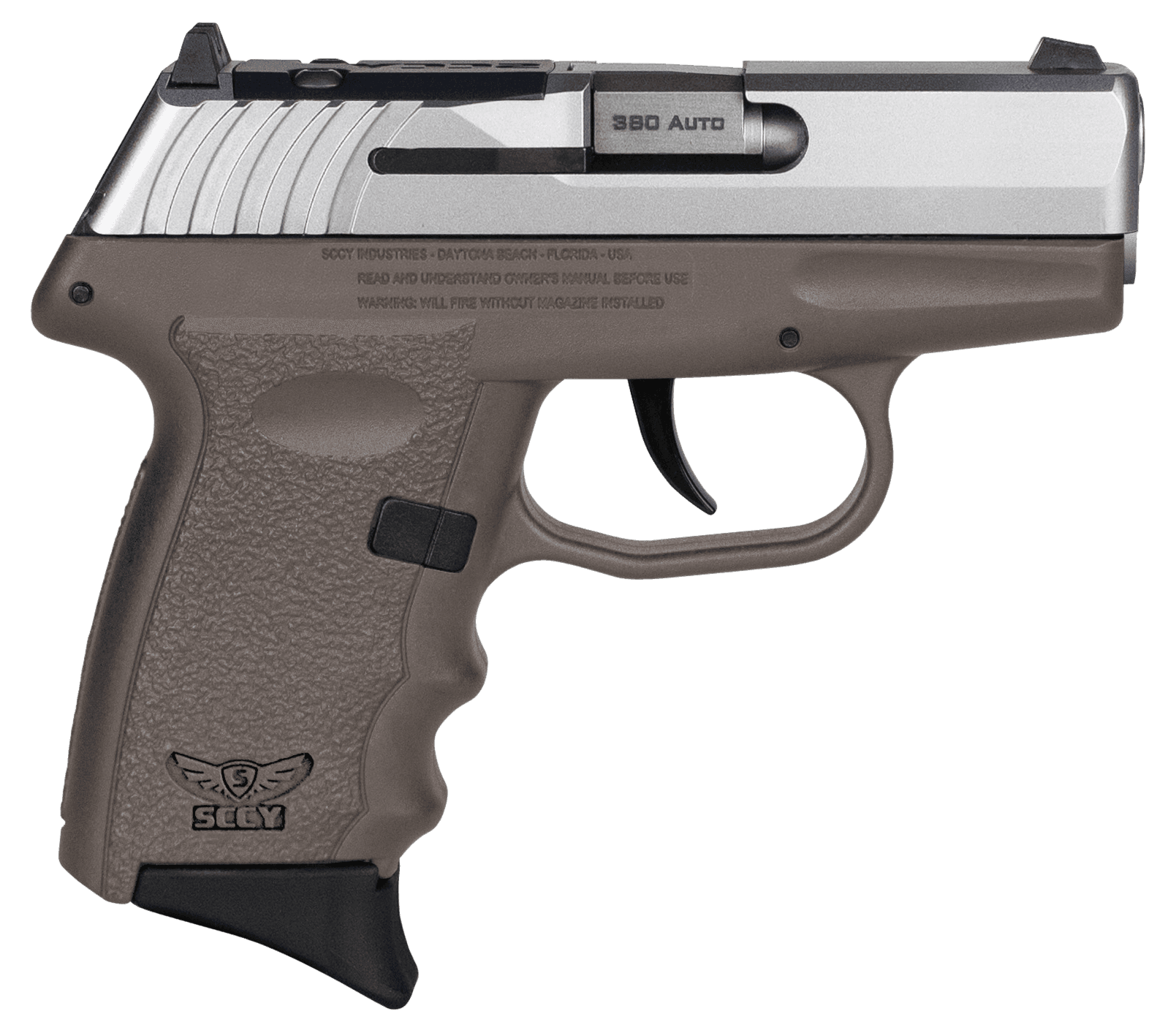 SCCY Industries CPX3TTDERDRG3 CPX-3 RD 380 ACP 10+1 2.96" Flat Dark Earth Polymer/Serrated Stainless Steel Slide/Finger Grooved FDE Polymer Grip