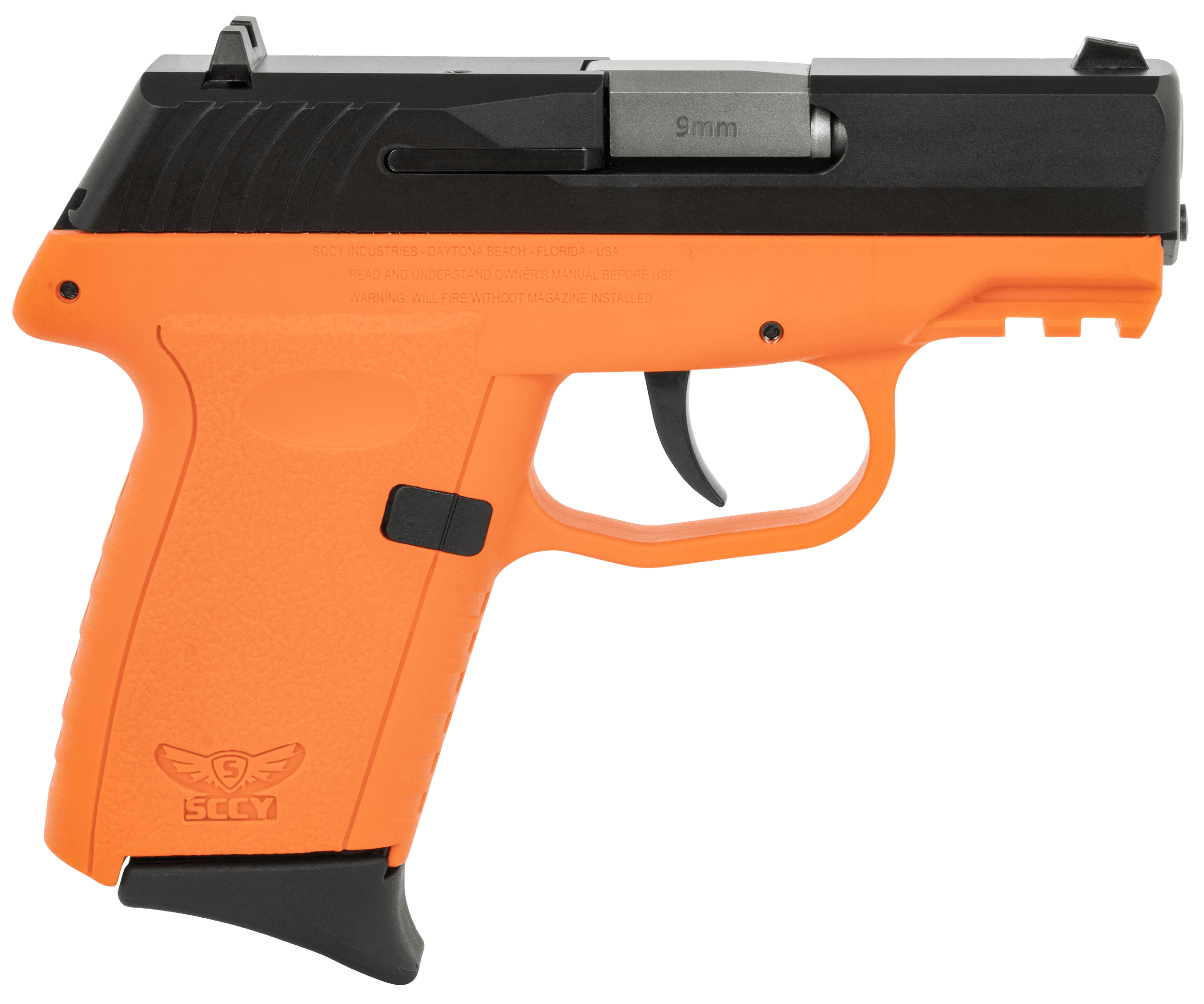 SCCY CPX-2 Gen 3 Sub-Compact Pistol - Black / Orange | 9mm | 3.1" Barrel | 10rd | No External Safety