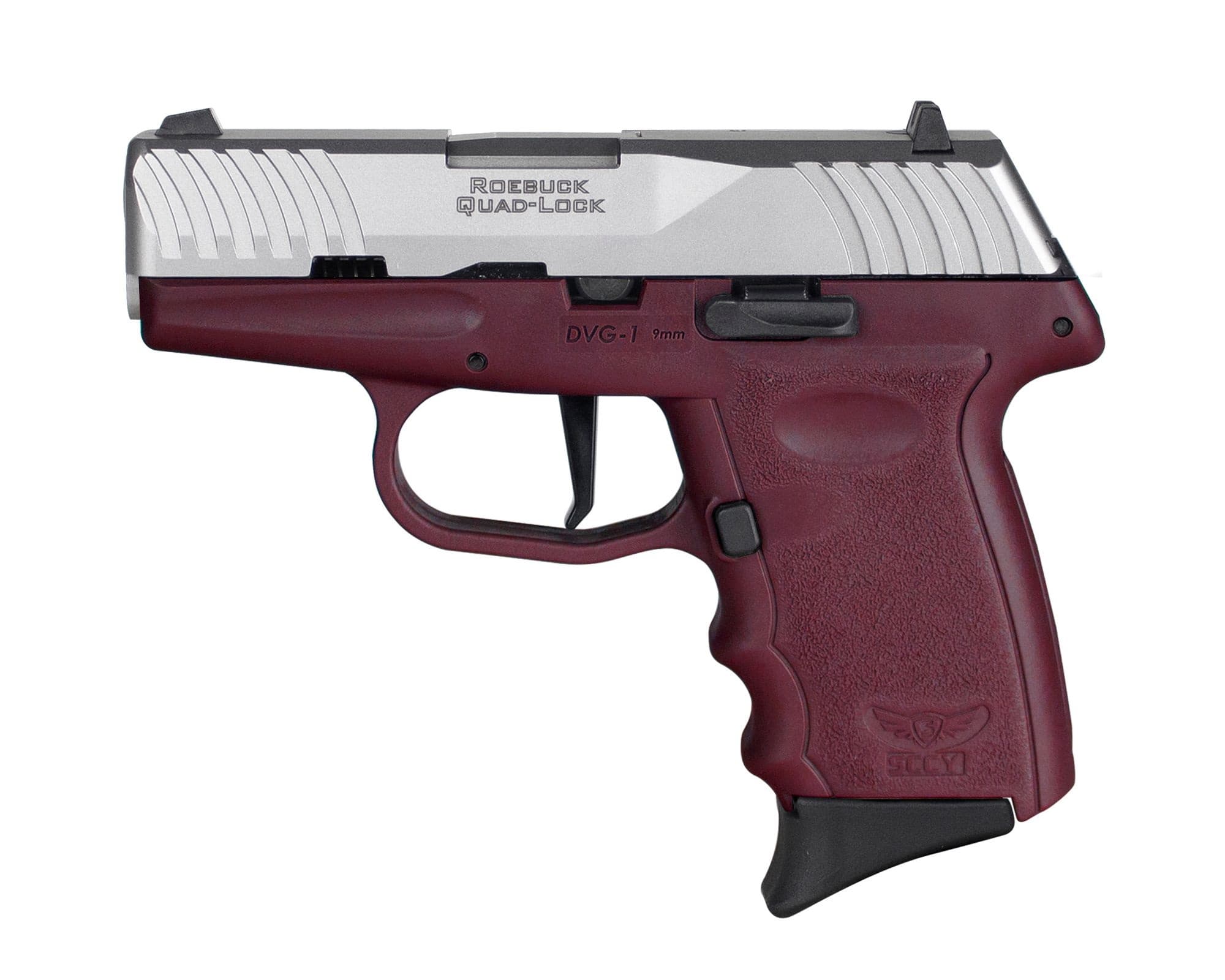 SCCY DVG-1 Handgun 9mm Luger 10rd Magazine 3.1" Barrel Striker Fired Stainless Slide/Crimson Frame