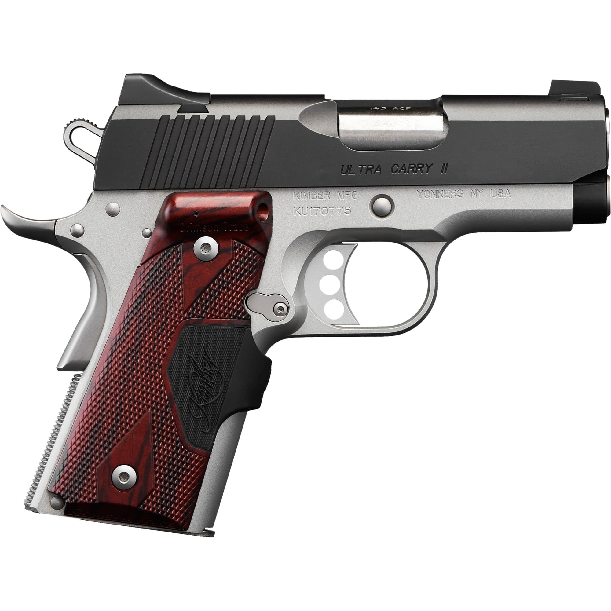 Kimber Mfg.,inc 3200392 Ultra Carry II Two-Tone LG 9mm 8+1 3" Black Matte Silver Rosewood w/ Integrated Laer Grip