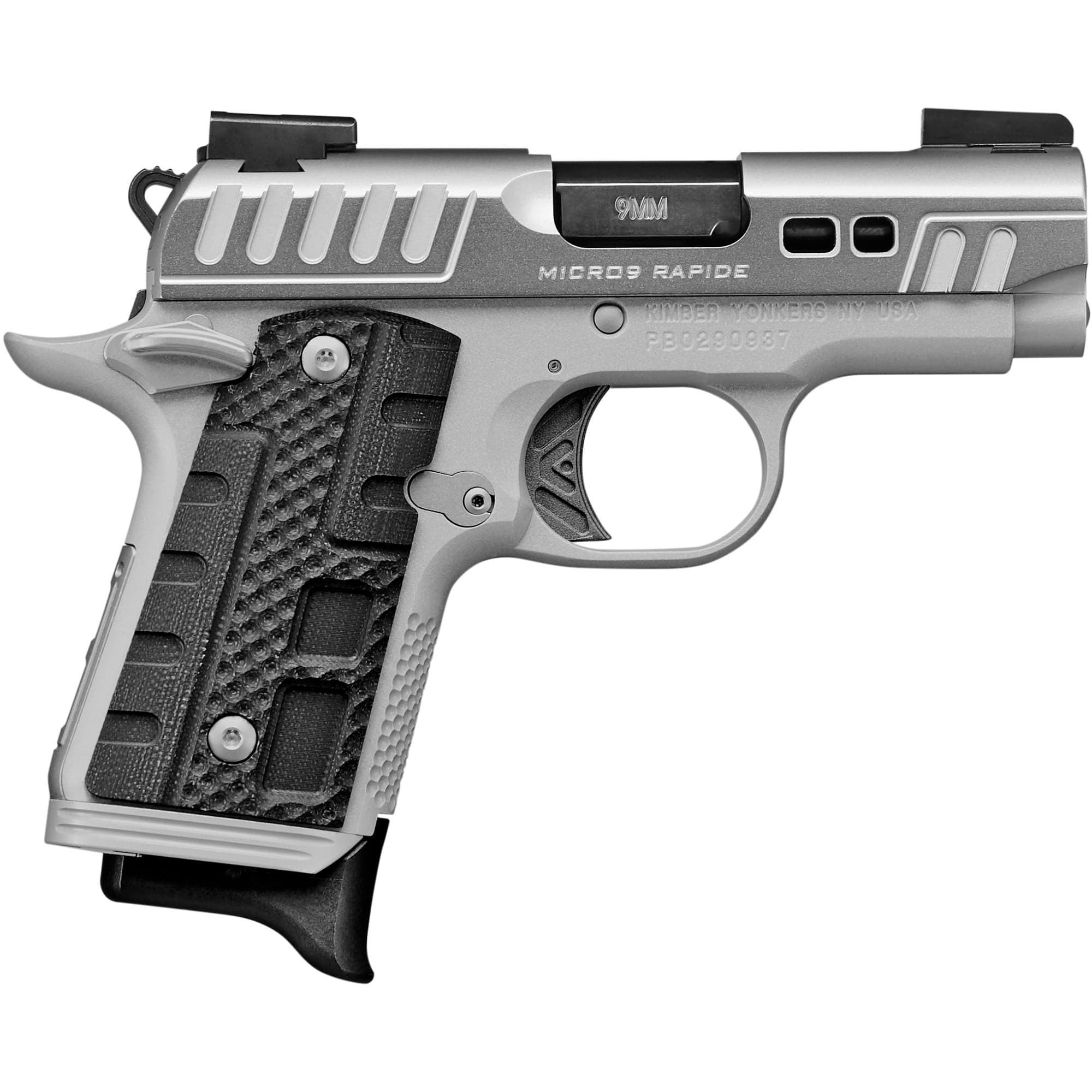 Kimber Micro 9 Rapide Black Ice Pistol 9 mm 3.15 in. Silver 7+1 rd.