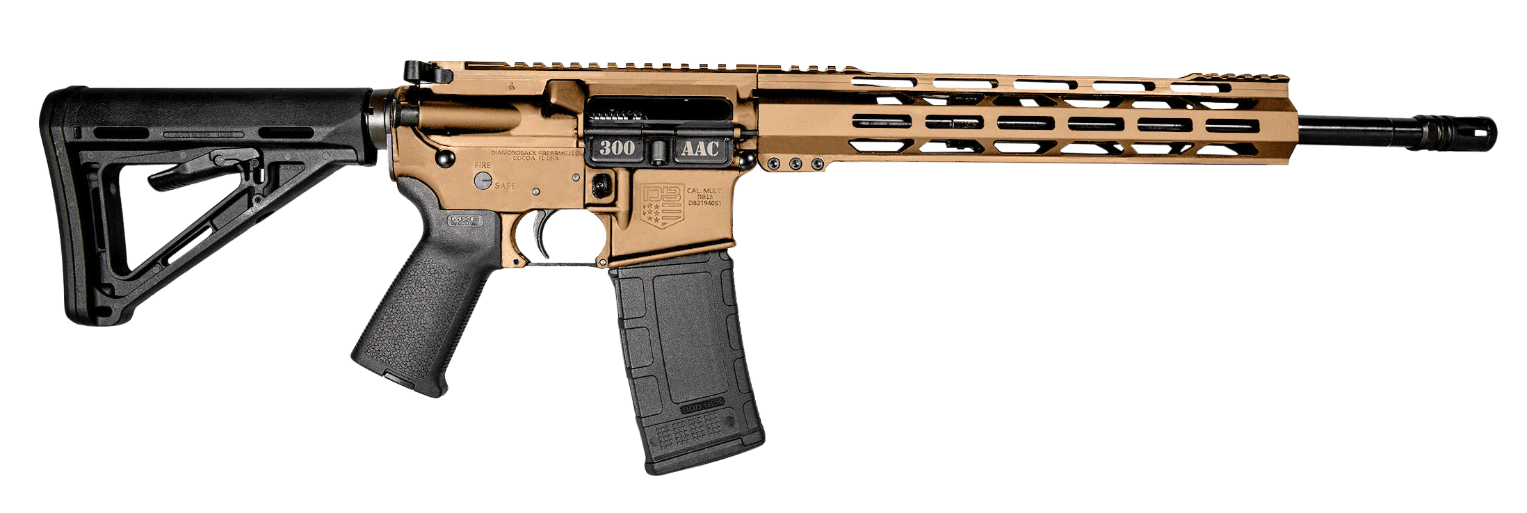 Diamondback DB-15 300 AAC Blackout 16in 30rd Burnt Bronze