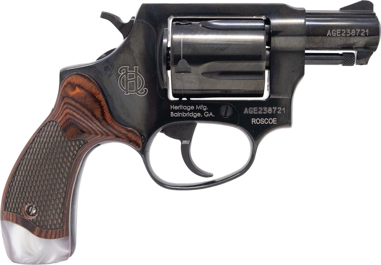 Heritage Manufacturing, Roscoe Talo, .38 Special, 2 inch, 5 Round, Blued Finish, Rosewood Grips