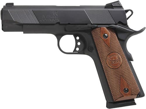 Iver Johnson Arms HAWK Hawk Commander 45 ACP 8+1 4.25" Black Steel Barrel, Matte Black Serrated Steel Slide & Frame w/Beavertail. Checkered Double Diamond Walnut Grip