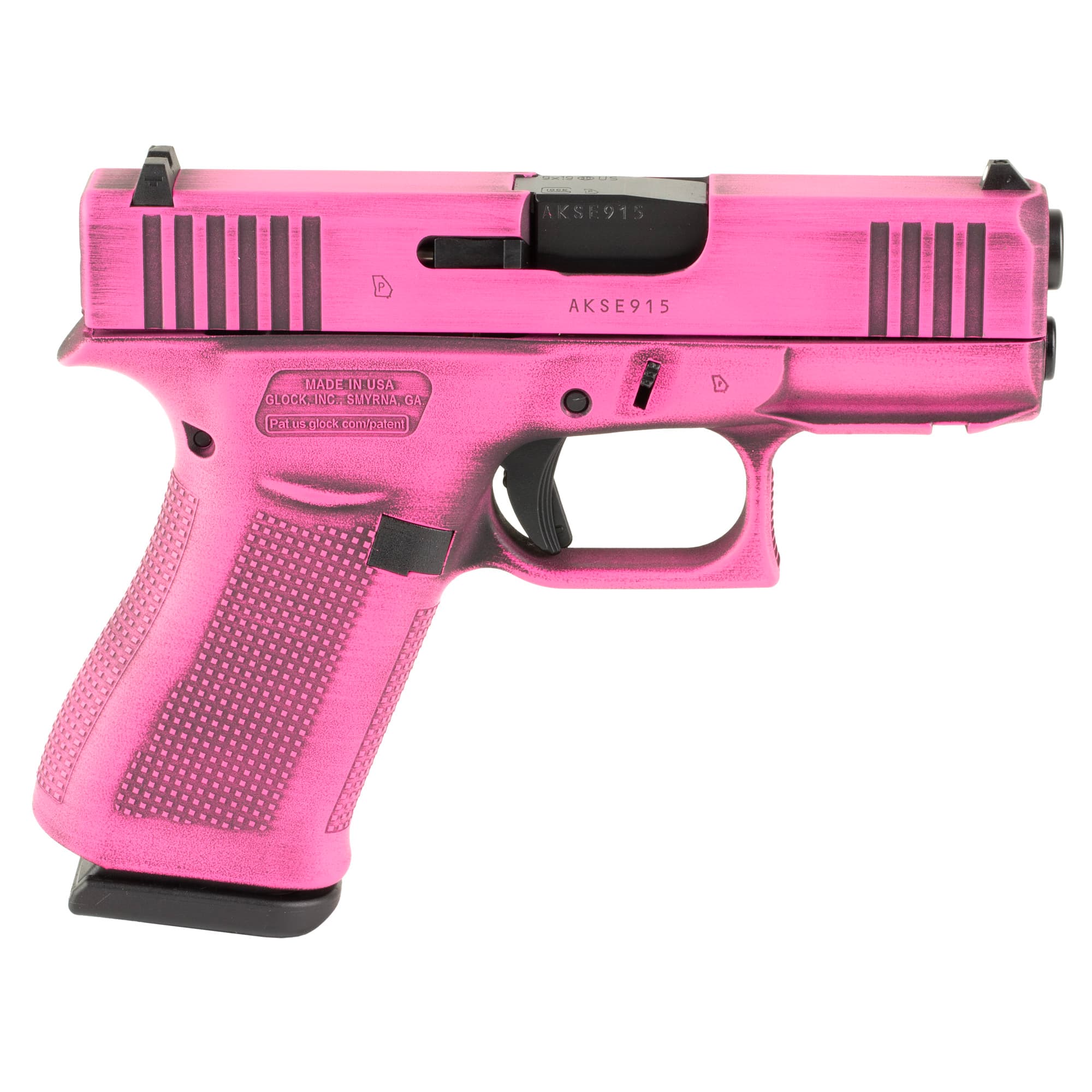 Glock G43X 9mm Luger 3.4in Barrel 10rd Pink Battle Worn Cerakote
