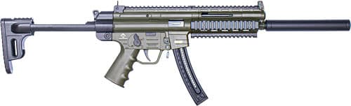 GSG GSG219GERGGSG1622G GSG-16 Full Size 22 LR 22+1 16.25" Black Green Polymer Receiver Black Collapsible w/Storage Compartment Stock