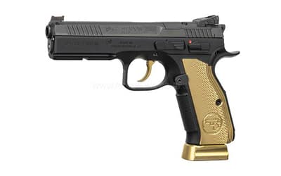 CZ Shadow 2 9mm Luger 4.89 in 19 Rounds Gold Grips Black Finish