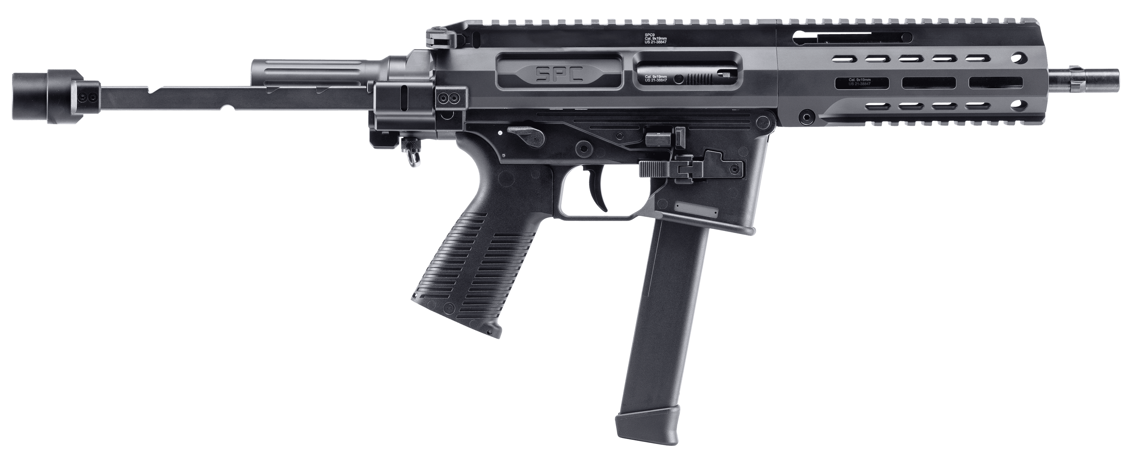 B&T SPC9 Glock Mag, 9mm Luger, 9.1in. Barrel, 33rd, w/ Tele Brace Adapter - Black (500003TBG)