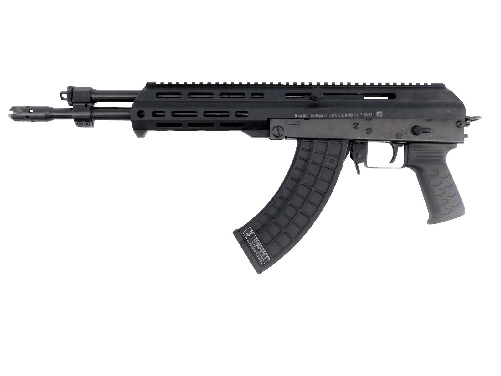 M+M Industries M10XP M10X  7.62x39mm 30+1 12.50" Barrel, Chrome Dipped Gas Piston, Polymer Handguard, Picatinny Top Rail, Ergonomic Pistol Grip, AK Magazine Compatible
