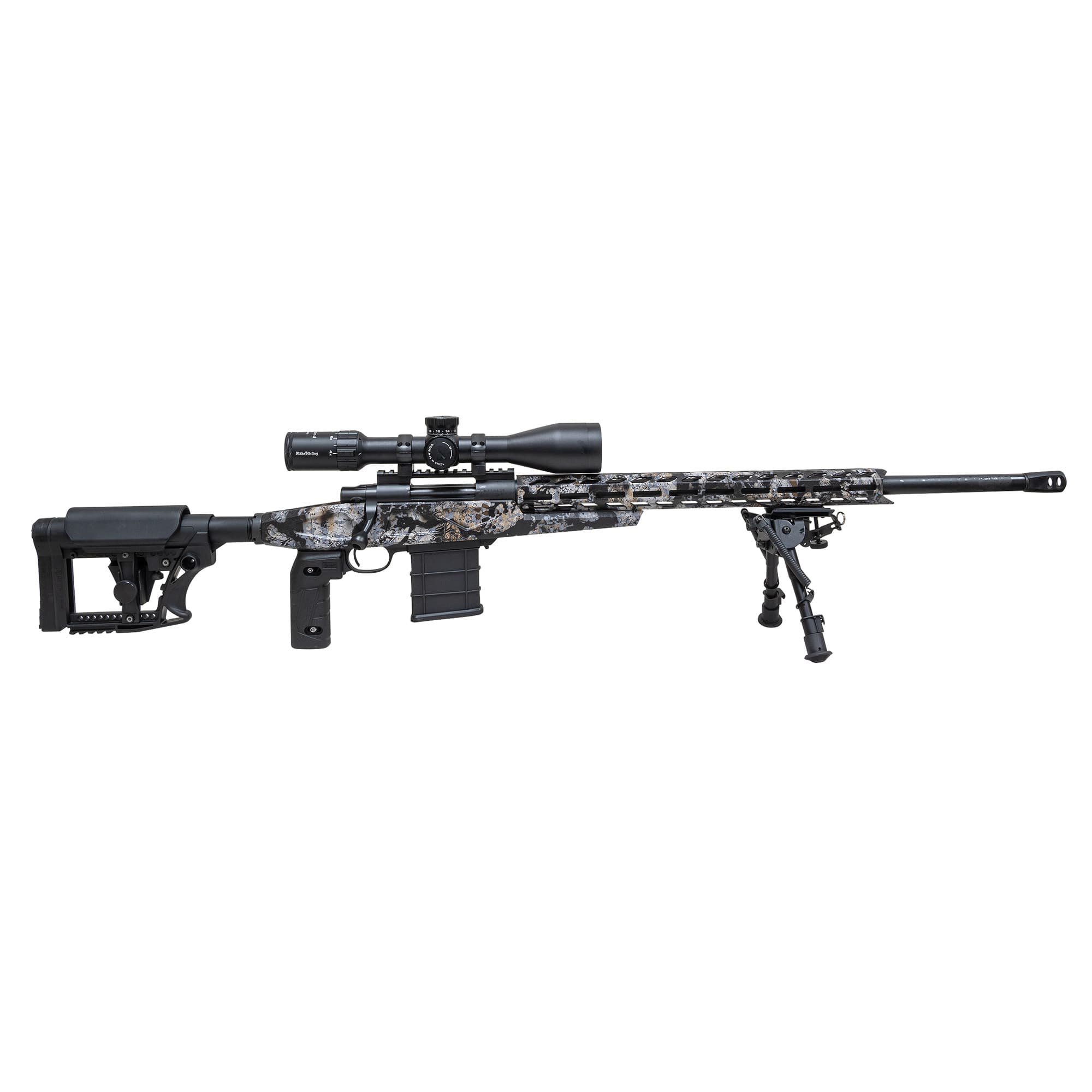 Howa HCRA65CSKY M1500 APC Chassis 6.5 Creedmoor 24" Heavy Barrel 10+1 (3), Kryptek Skyfall Camo, Luth-AR MBA-4 Stock with Aluminum Chassis, 4-16x50 Scope, Bipod & 2 Grips
