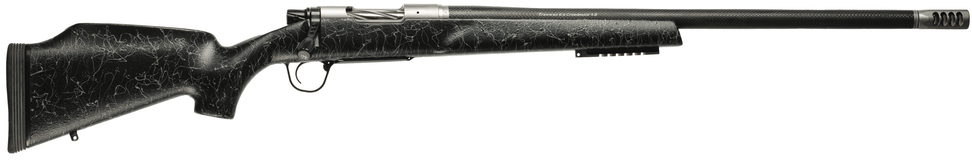 Christensen Arms 8011000900 Traverse  7mm-08 Rem 4+1 24" Threaded Barrel, Natural Stainless, Black with Gray Webbing Stock