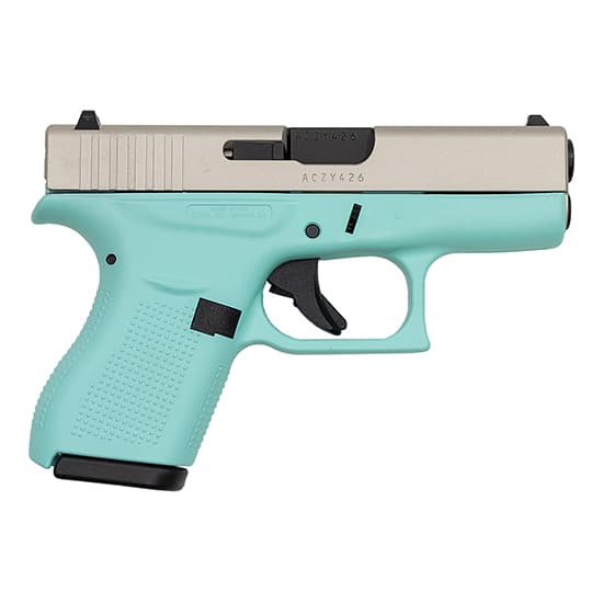 Glock G42 380 ACP 3.25in 6rd Robins Egg Blue Satin Aluminum Slide