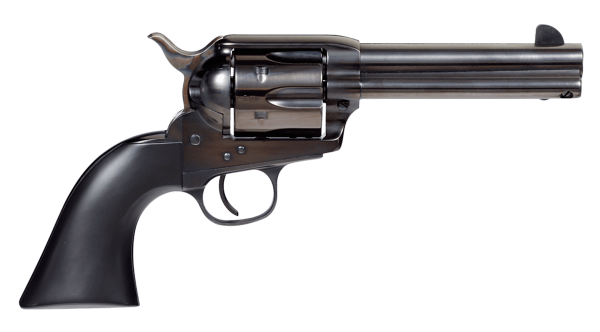 Taylors & Company 555161D Devil Anse  45 Colt (LC) 6rd 4.75" Blued Cylinder & Barrel Color Case Hardened Steel Frame Matte Black Wood Grip (Taylor Tuned)