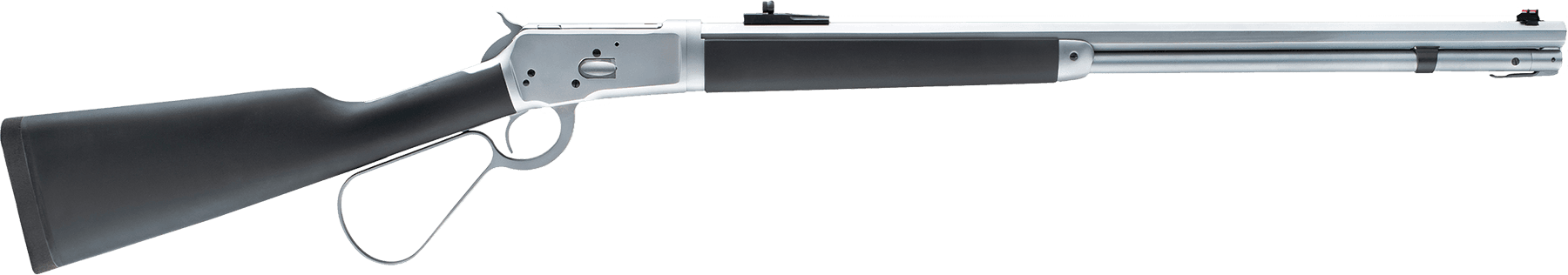 Taylors & Company 220089 1892 Alaskan Take-Down 357 Mag Caliber with 7+1 Capacity, 16" Barrel, Matte Chrome Metal Finish & SoftTouch Black Synthetic Stock (Full Size)