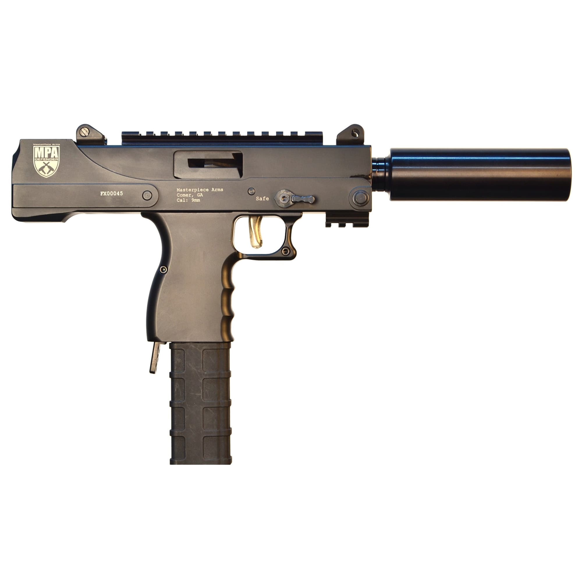 Masterpiece Arms Pistol - Black | 9mm | 6" Threaded Barrel | 30rd | W/ Barrel Extension