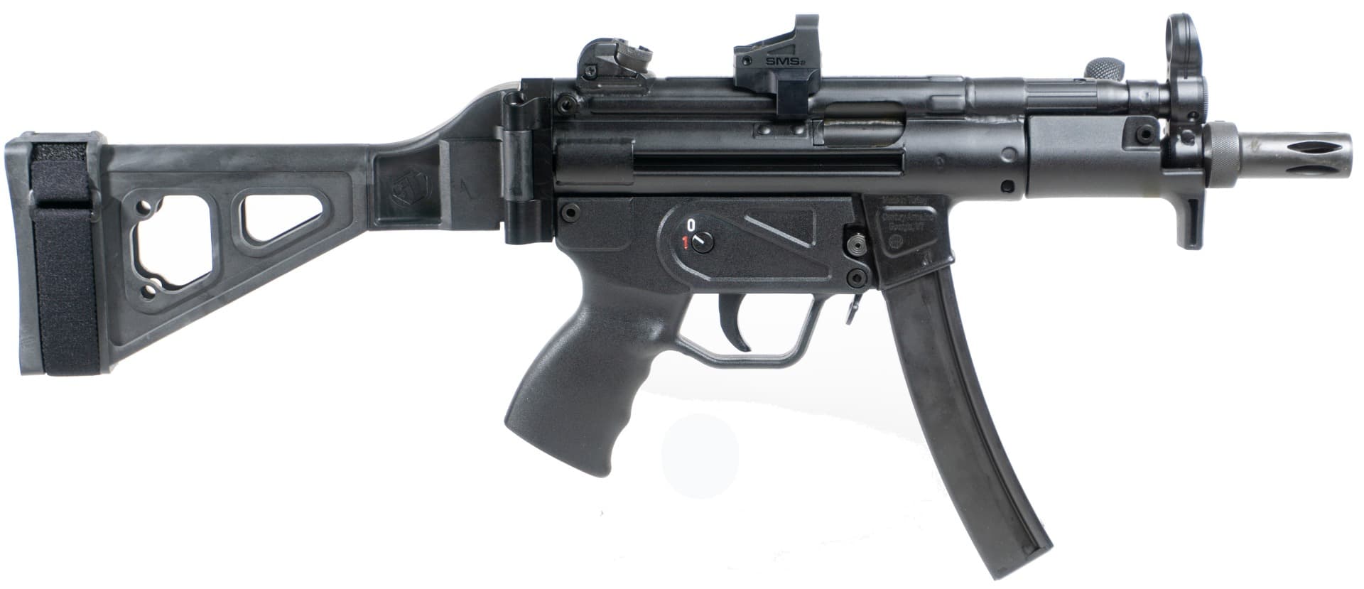 Century Arms AP5-P 9mm Luger 5.8in Barrel 30 Round Capacity SB Tactical Brace Shield SMS2 Optic