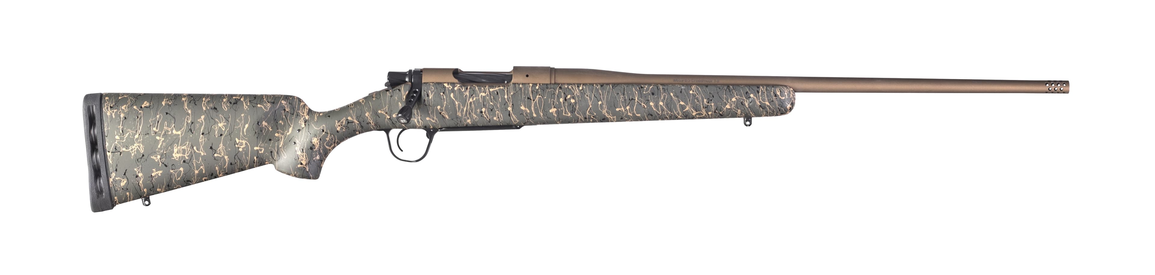 Christensen Arms 8010101300 Mesa  6.5 Creedmoor 4+1 22" Threaded Barrel, Burnt Bronze Cerakote, Green with Black/Tan Webbing Stock