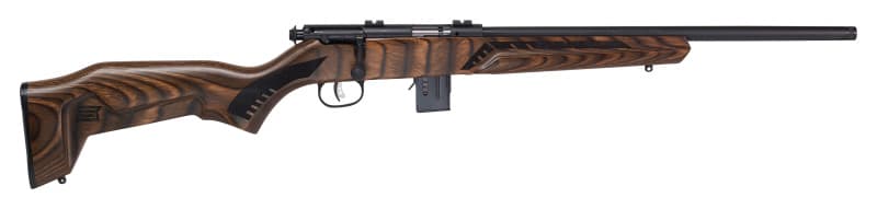 Savage 93R17 Minimalist 17 HMR 18 inch 10 round Brown Laminate Stock