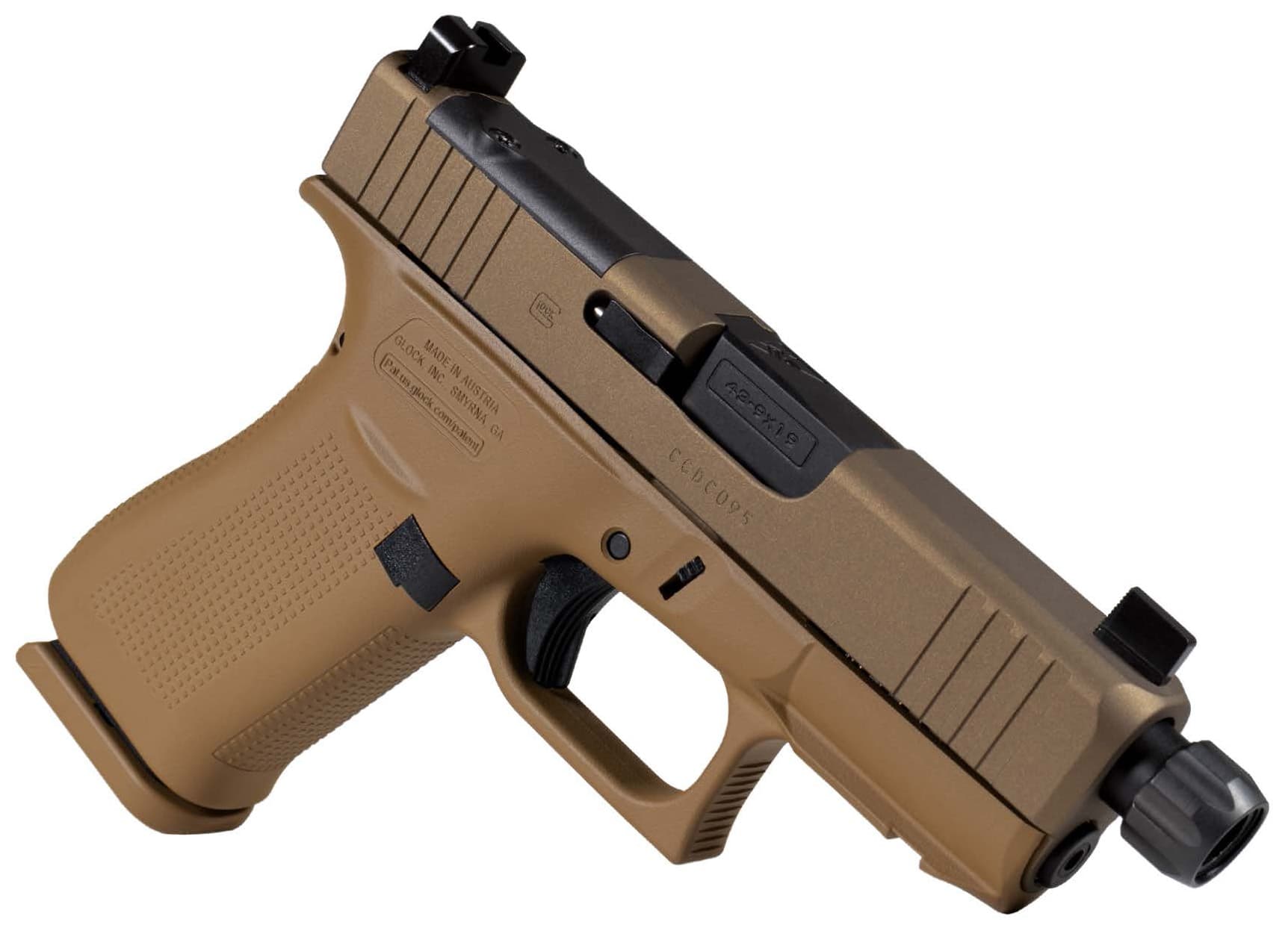 Glock G43X MOS 9mm 3.4in Barrel 10rd FDE CerakoteOptic Ready Suppressor Height