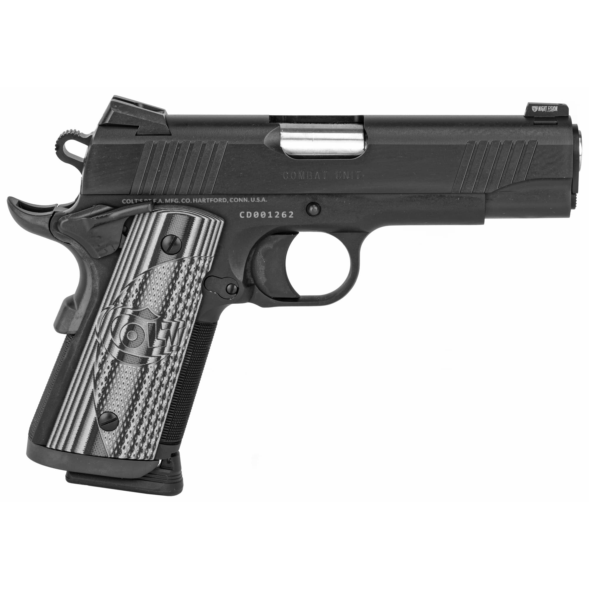 Colt 1911 Ccu Concealed Carry Officers .45 ACP 4.25 inch 7 round Gray G10 Black Dlc