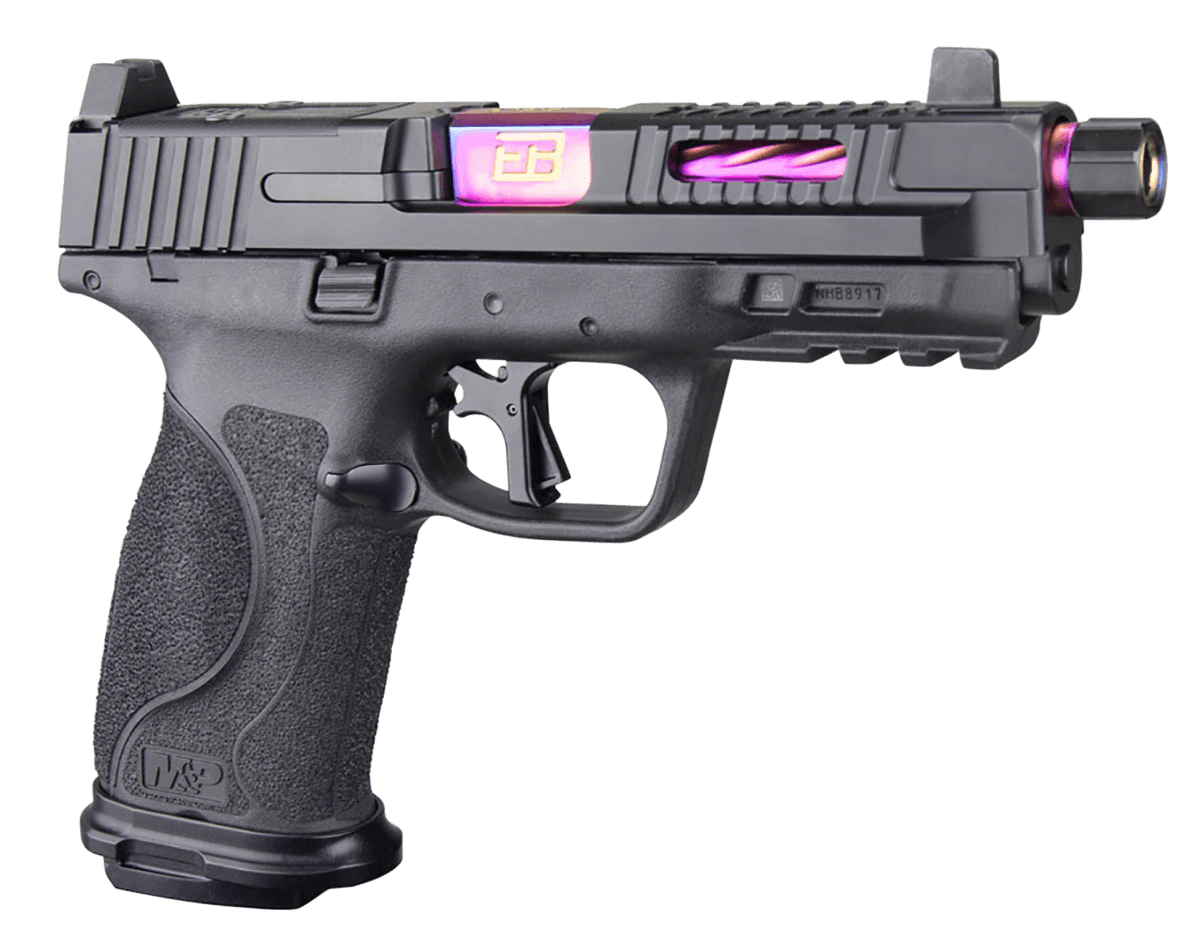 Ed Brown MPF2 Fueled M&P F2 9mm Luger 17+1 4.25" Purple Match Grade Threaded Barrel, Polymer Frame w/Picatinny Accessory Rail, Serrated/Optic Cut Stainless Steel Slide w/Nitride Finish, Polymer Grip