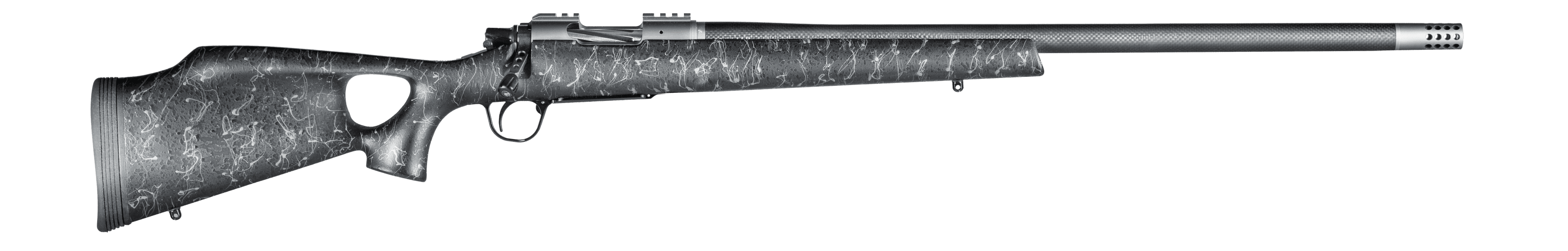 Christensen Arms CA10269H14221 Summit TI  Full Size 6.5 Creedmoor 4+1, 24" Natural Titanium Steel Threaded Barrel, Natural Titanium Aluminum Receiver, Black w/Gray Webbing Fixed Thumbhole Stock