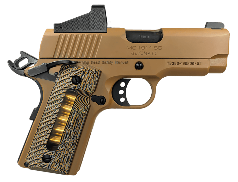 Girsan 390049 MC1911 SC Ultimate 45 ACP 3.40" 6+1 Dark Earth Aluminum Frame Dark Earth Steel Slide G10 Grips with Integrated Capacity Window Includes Red Dot Sight