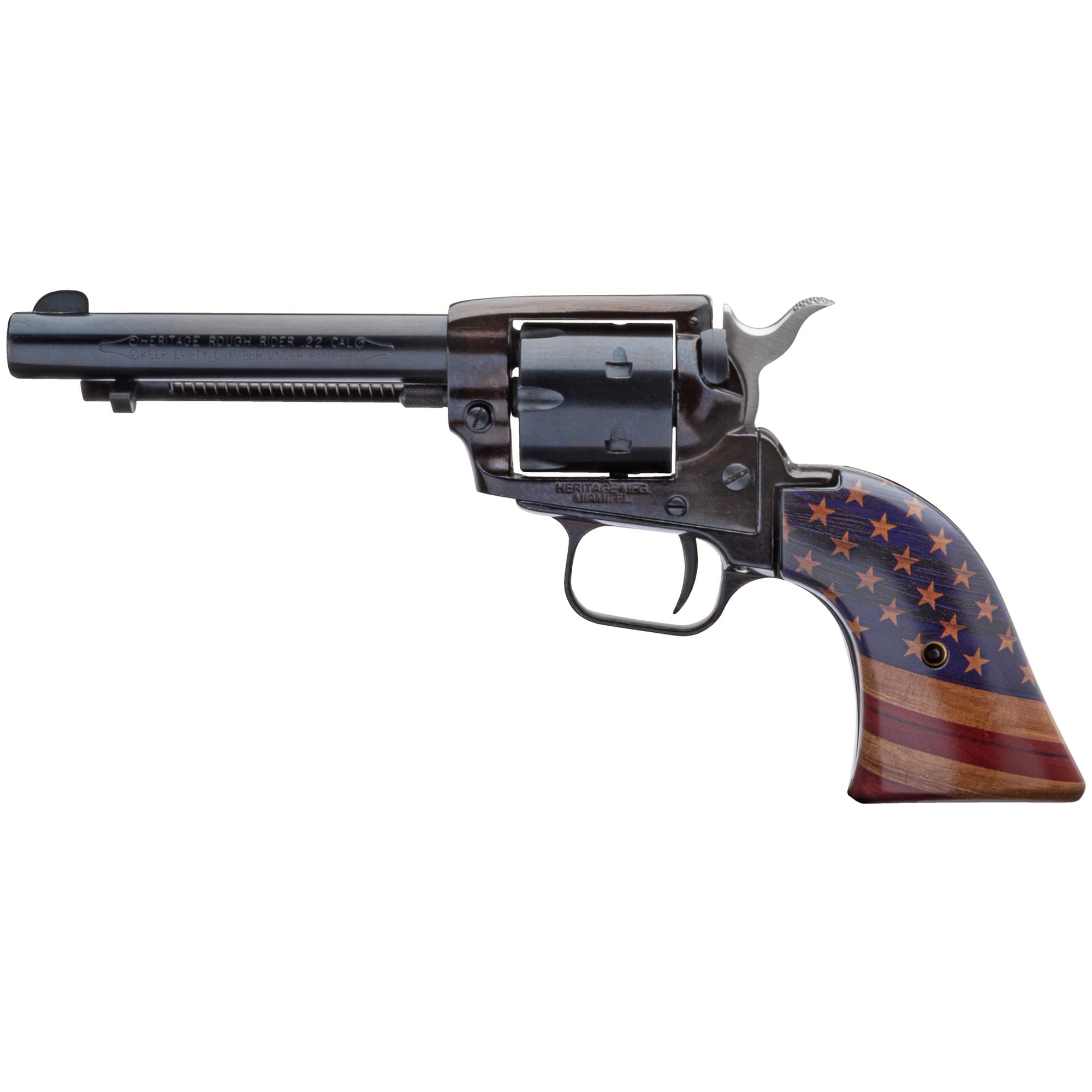 Heritage Manufacturing Rough Rider .22 Long Rifle 4.75 in Barrel 6 Rounds Blued US Flag Grips