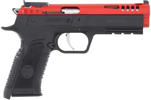 Tanfoglio TFFORCE22 Force  22 LR 10+1 4.40" Stainless Steel Barrel, Red Ported Slide, Black Polymer Frame w/Beavertail & Picatinny Rail, Black Textured Grip