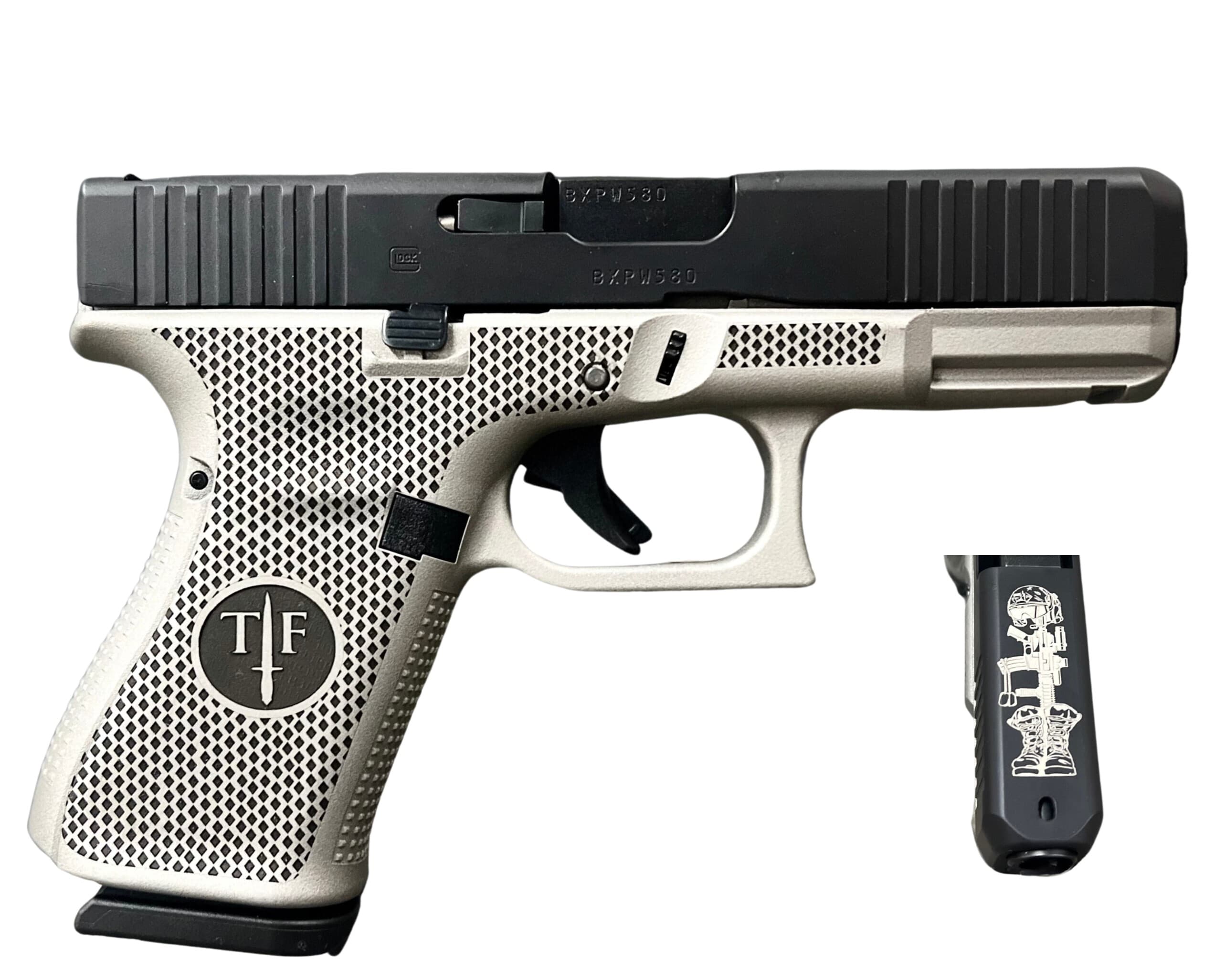 Glock G45 MOS 9mm 4.02in Barrel 17rd White Cerakote Titanium Grey
