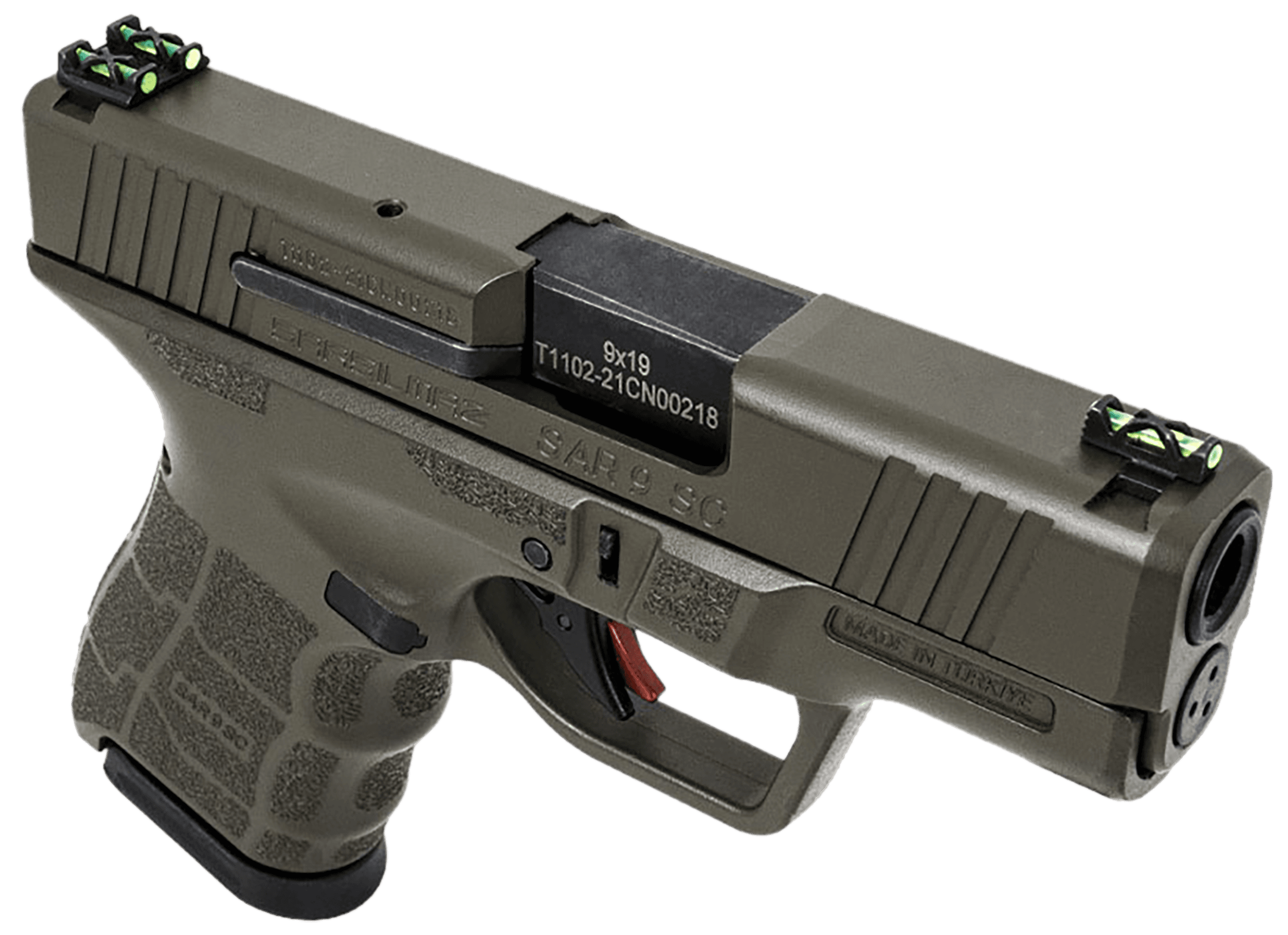 SAR USA SAR9SCOD SAR9 SC  Sub Compact Frame 9mm Luger 12+1 3.30" Black Steel Barrel, Black Serrated Steel Slide, Black Polymer Frame, Black Interchangeable Backstrap Grip