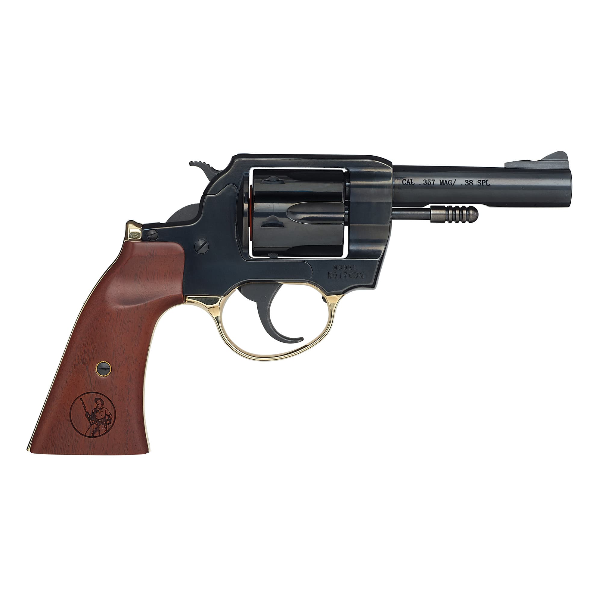 Henry H017GDM Gunfighter  357 Mag/38 Special 6rd 4" Blued Steel Barrel, Blued Cylinder, Blued Polished Steel Frame, Walnut Gunfighter Grip Transfer Bar Safety