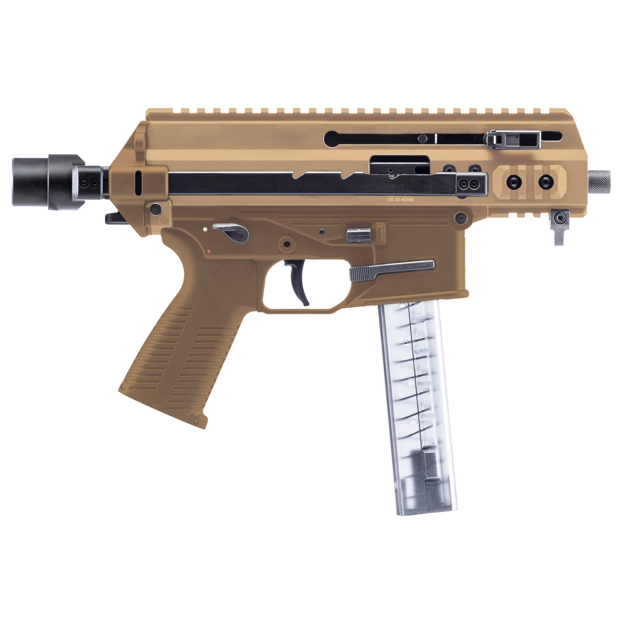 B&T APC9K Pro 9mm Luger 4.3in 30 Rounds Coyote Tan