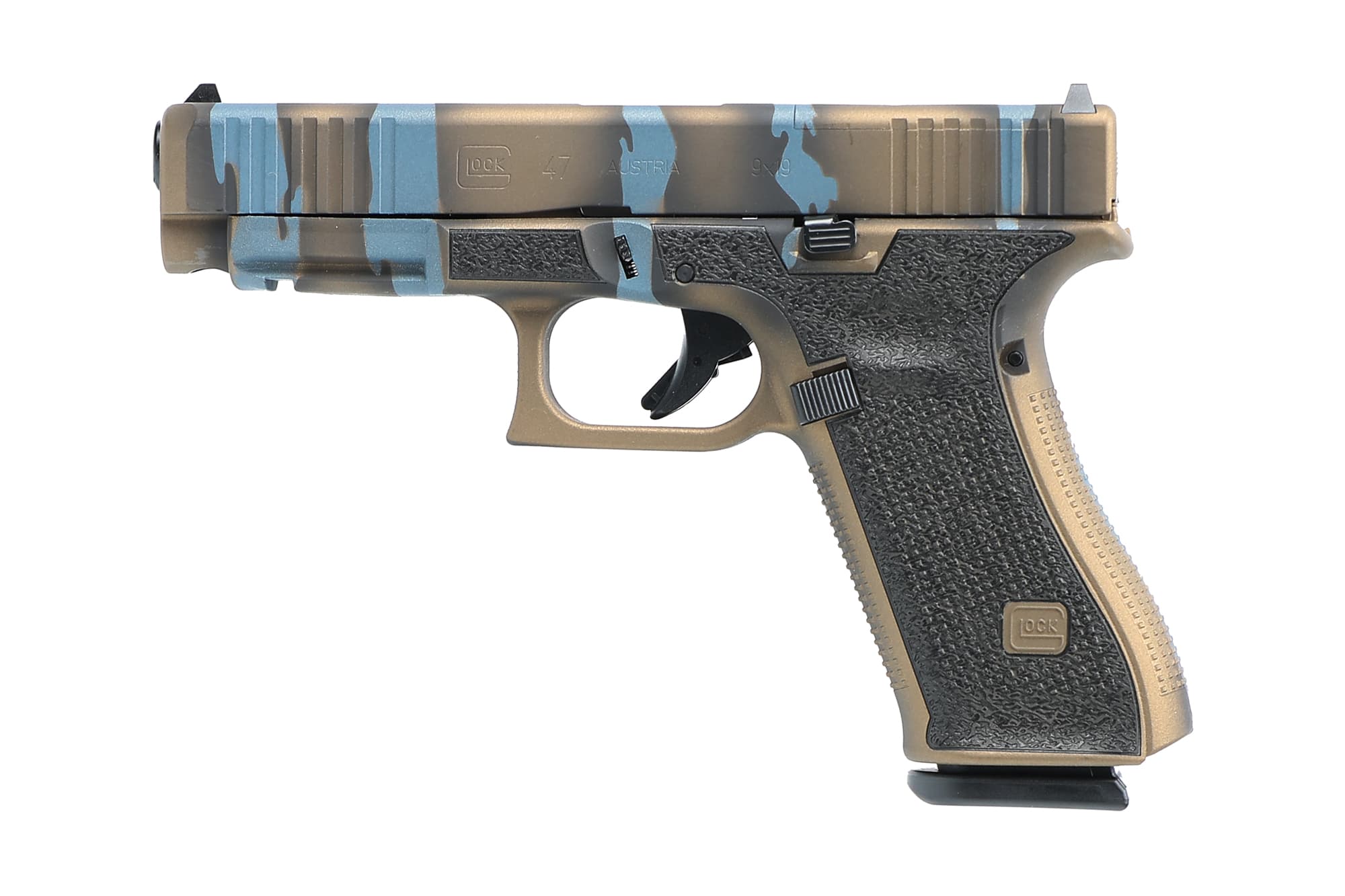 Glock G47 Gen 5 MOS 9mm 4.49in 17rd Black with Bronze Tiger Finish