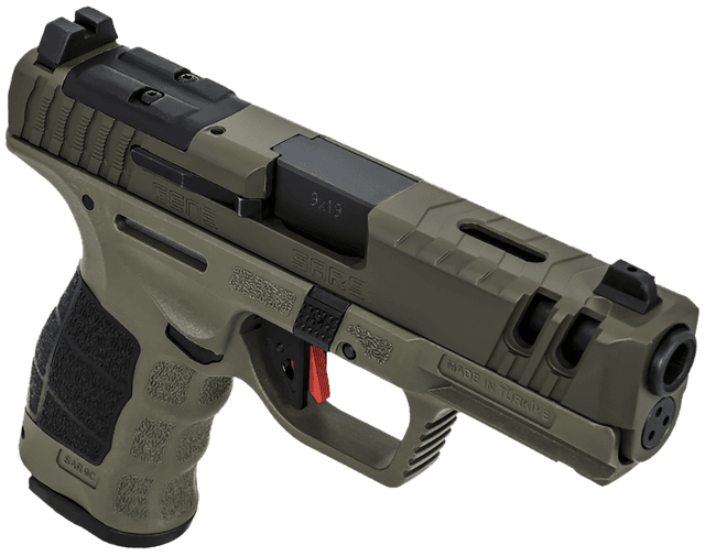 SAR USA SAR9CG3OD SAR9 C Gen3 Compact Frame 9mm Luger 15+1 4" Black Steel Barrel, OD Green Cerakote Steel Slide, OD Green Polymer Frame w/Picatinny Rail, Black Interchangeable Backstrap Grip
