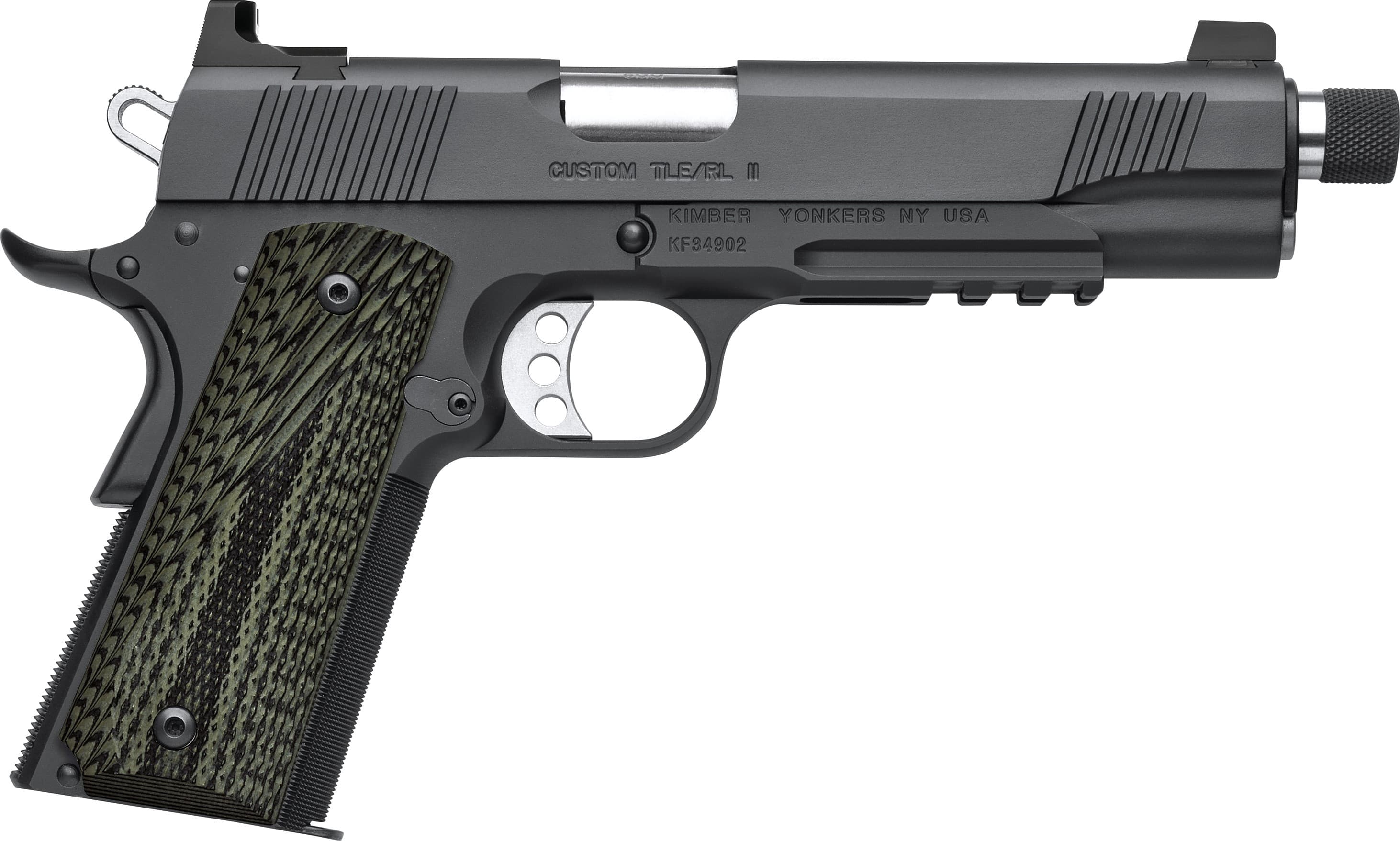 Kimber Mfg.,inc 3200337   45ACP 7+1 Flat Top Steel Slide Matte Black Aggressively Textures G-10 Grip