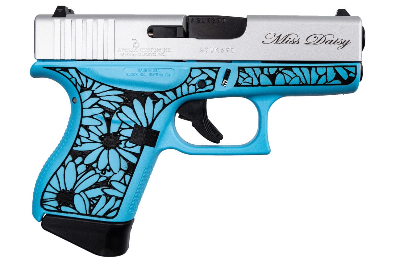 Glock G43 9mm Luger 3.41in 6rd Blue Cerakote Satin Aluminum