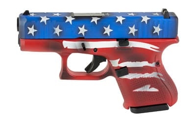 Glock G26 Gen 5 9mm Luger 3.43in 10rd Red White Blue Battleworn Cerakote