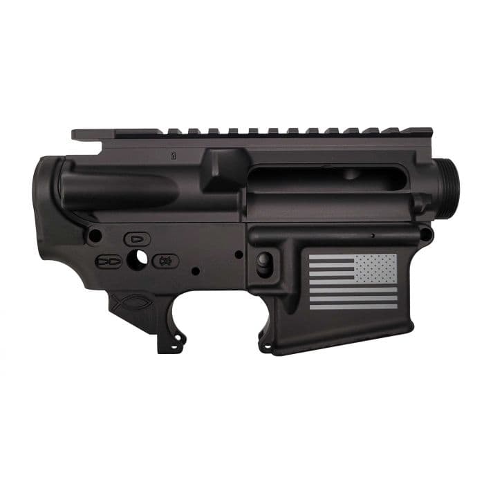 FosTech Tech-15 Stripped Receiver Set - Black | Includes Upper and Lower Receivers (Match Set)