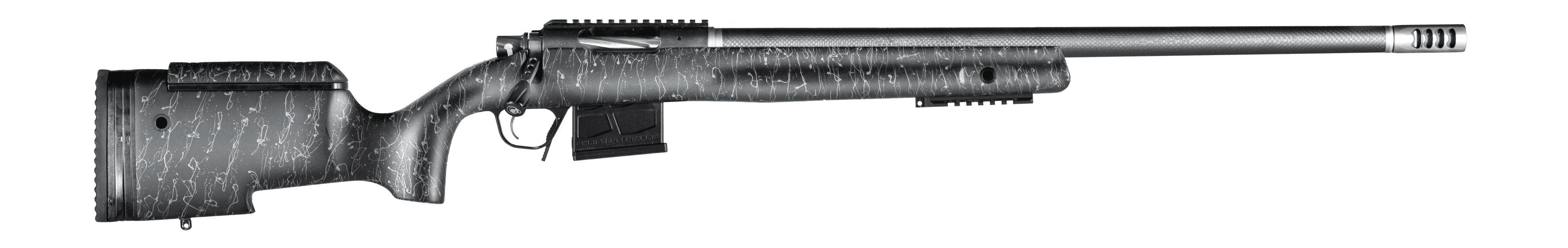 Christensen Arms 8010400500 BA Tactical Long Range 6mm Creedmoor 4+1 24" Carbon Fiber Barrel, Black Nitride Finish, Black with Gray Webbing Stock