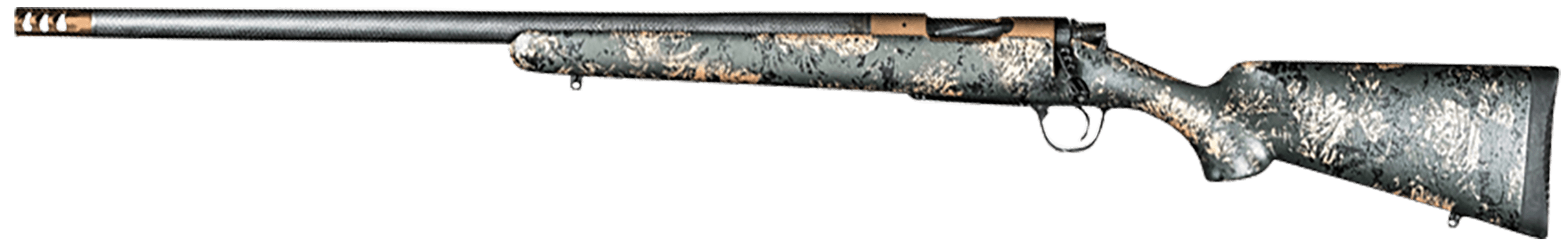 Christensen Arms 8010621200 Ridgeline FFT 308 Win 4+1 20" Carbon Fiber/Threaded Barrel, Burnt Bronze Cerakote, Green with Black/Tan Accents Stock,